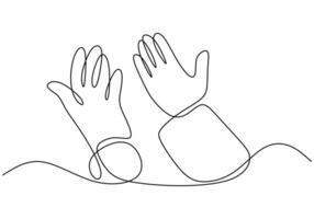 Praying Hands Continuous Line Drawing for Spiritual Projects vector