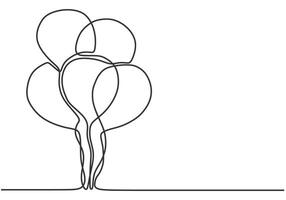 Festive Balloon One Line Drawing for Party Invitations vector