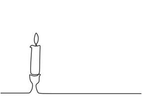 Candlelight Continuous Line Drawing for Peace and Memorials vector