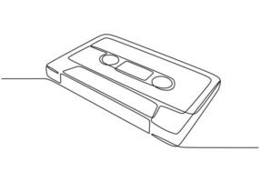 Tape Cassette Continuous Line Drawing for Music Festival vector