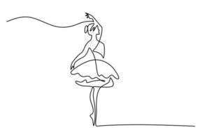 Abstract Ballet Dancer Continuous Line Drawing for Studio Logo vector