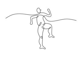 Man Breakdancing Continuous Line Drawing for Dance Class Logo vector