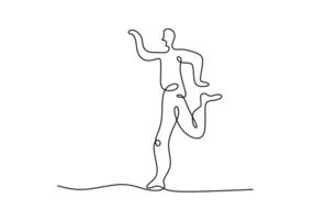 Man Breakdancing One Line Drawing for Street Dance Poster vector
