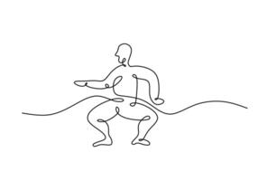 Man in Dance Move One Line Drawing for Tutorial Website vector