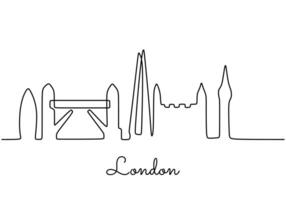 London Skyline One Line Drawing for Website Banner Art vector