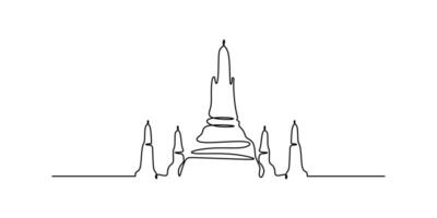 Temple Building Continuous Line Drawing for Cultural Blog vector