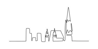 Church Building One Line Drawing for Religious Blog or Icon vector