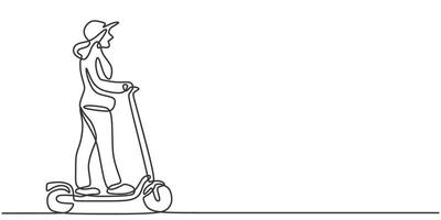 People in Park One Line Drawing for Community Promotion vector
