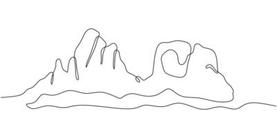 Mountain Landscape Continuous Line Drawing for Nature Blog Design vector