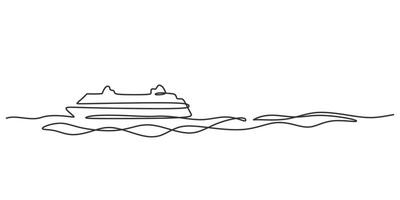 Cruise Ship One Line Drawing for Travel Agency or Vacation Blog vector