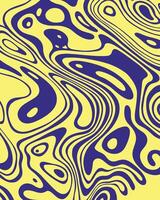 Abstract blue and yellow monochrome marble liquid acid poster pattern wave background layout banner copy space illustration textile print art vector