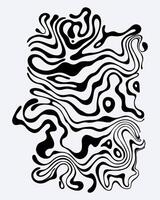 Abstract black and white monochrome liquid acid poster pattern wave background layout banner copy space illustration textile print art vector