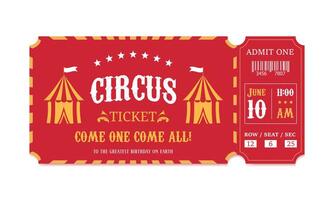 show invitation template, retro circus ticket with tent vector