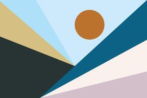 Modern art background with an abstract retro design. Contemporary and contracted style geometric murals vector
