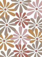Retro Floral Seamless Matisse art. pattern of small abstract flowers vector