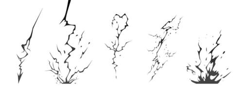 Lightning strike bolt silhouettes sequence illustration vector