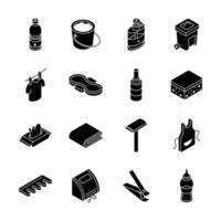 Get this trendy collection showing hygiene products isometric style icons. vector