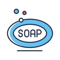 A modern outline icon of soap bar with bubbles vector