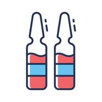 A modern linear icon featuring vials for blood samples vector