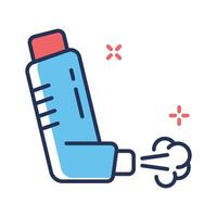 An outline style icon showing inhaler for asthma relief vector