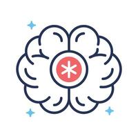 A modern linear icon of neurology concept vector