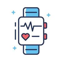 Well crafted outline icon for health tracker device screen vector