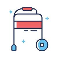 Have a look at this outline style icon of medical trolley cart vector