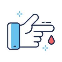 Check out this outline style icon of hand injury vector