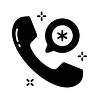 Check out this glyph style icon of medical call notification vector