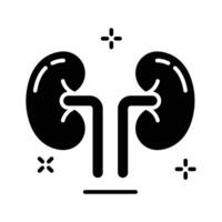 Get a glimpse of this glyph icon showing kidneys anatomy vector