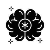 A modern glyph icon of neurology concept vector