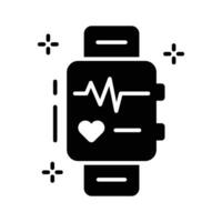 Well crafted glyph icon for health tracker device screen vector