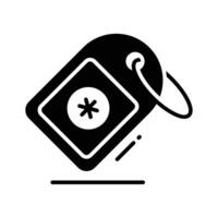 Get a glimpse of this glyph icon showing medical tag vector