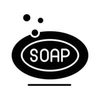 A modern glyph icon of soap bar with bubbles vector