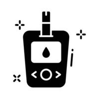 A premium glyph style icon for glucometer reading screen vector