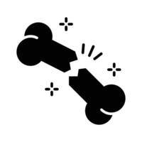 An amazing glyph style icon of broken bone injury vector