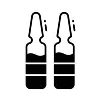 A modern glyph icon featuring vials for blood samples vector