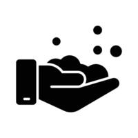 Have a look at this glyph icon showing handwash with foam vector