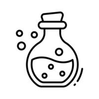 Have a look at this outline style chemical flask icon. vector