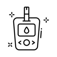 A premium outline style icon for glucometer reading screen. vector