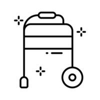 Have a look at this outline style icon of medical trolley cart. vector