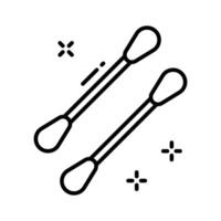 A well crafted linear icon for cotton swabs. vector