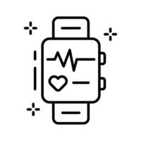 Well crafted outline icon for health tracker device screen. vector