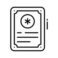 Get a glimpse of this linear icon showing medical certificate paper. vector