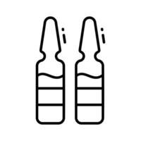 A modern linear icon featuring vials for blood samples. vector