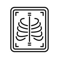 Get a glimpse of this outline icon for ribs xray scan. vector