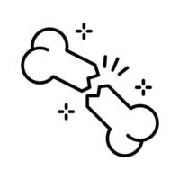 An amazing outline style icon of broken bone injury. vector