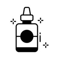 A visually appealing glyph icon showing eyedrops for relief.. vector