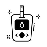 A premium glyph style icon for glucometer reading screen.. vector