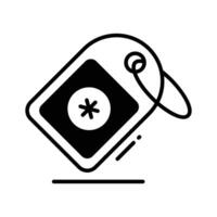 Get a glimpse of this glyph icon showing medical tag.. vector